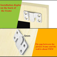 4pcs Gancho De Pared En Acero Inoxidable Clip De Foto Soporte Para Cuadro Y Llave De Muebles Conector De Sofá Y Cama Montaje Plano - details 5