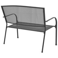 vidaXL Banco de jardín de acero y malla gris antracita 108 cm - details 1