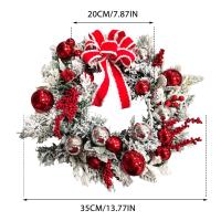 Corona Navideña Roja Con Ornamentos Para Puerta Ventana Y Escritorio Decoración Exterior E Interior De Navidad Para Puerta - details 7