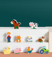 Juguetes De Madera Para Bebés Casa De Juego Montessori Con Animales De La Granja Sorteo De Colores Y Formas Bloques De Construcción Educativos Para Niños - details 5