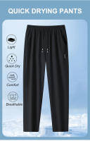 Pantalones De Verano Para Hombre Seda Helada Transpirables Casuales Delgados Secado Rápido Estilo Recto Cintura Elástica Deportivos Fitness - details 0