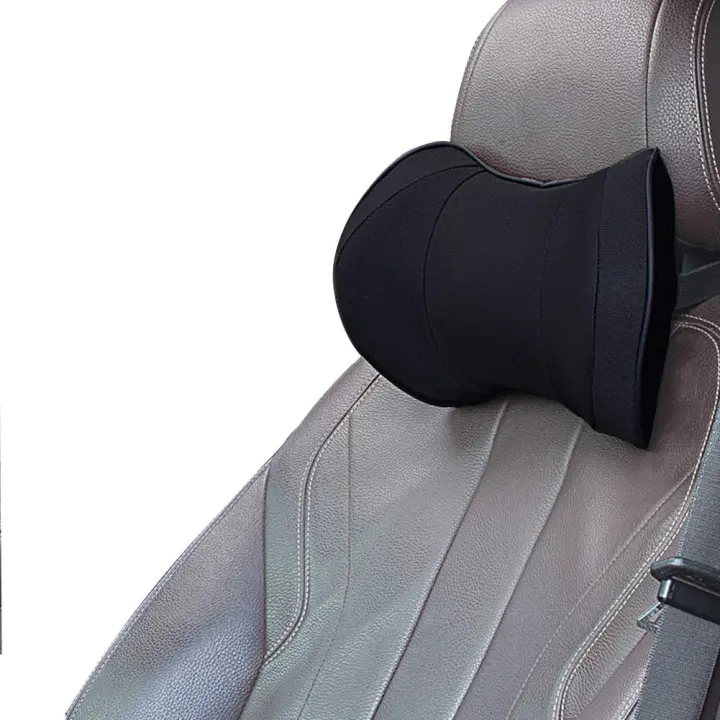 Cojín para asiento de coche - Reposacabezas para asiento de coche con espuma viscoelástica para conducir, cómodo, color negro - 1