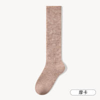 Calcetines Largos De Lana Suave Para Mujer Otoño Invierno Cashmere Solido Tejidos Gruesos Calientes Y Suaves Calcetines Casuales De Rodilla Para Niñas - details 6