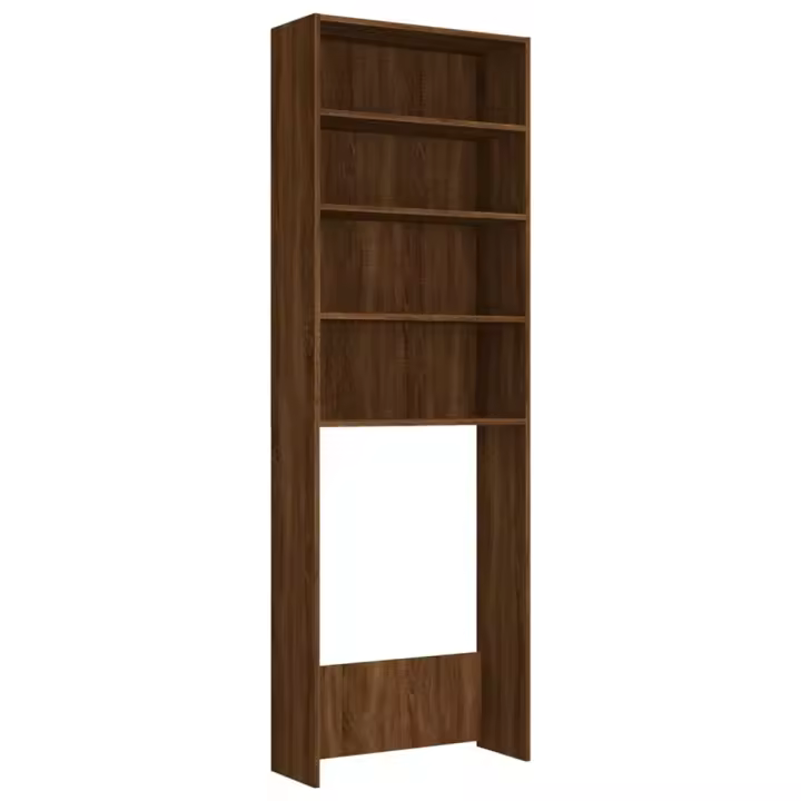 Armario de Lavadora 64x24x190 cm Estantería Muebles Colada Aseo Color Blanco,  Blanco brillante,  Roble ahumado y mas - 1
