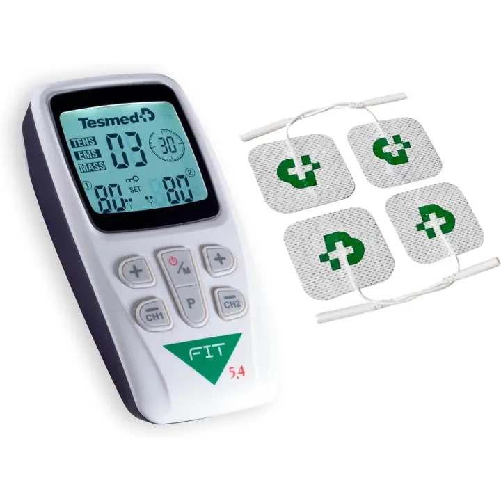TESMED Fit 5,8 Electroestimulador Muscular para EMS, TENS, Masaje (3 en 1), 22 Programas de los cuales 6 Personalizables, Aliviar El Dolor y Estiular Abdominales, Glúeos, Pecturales - 1