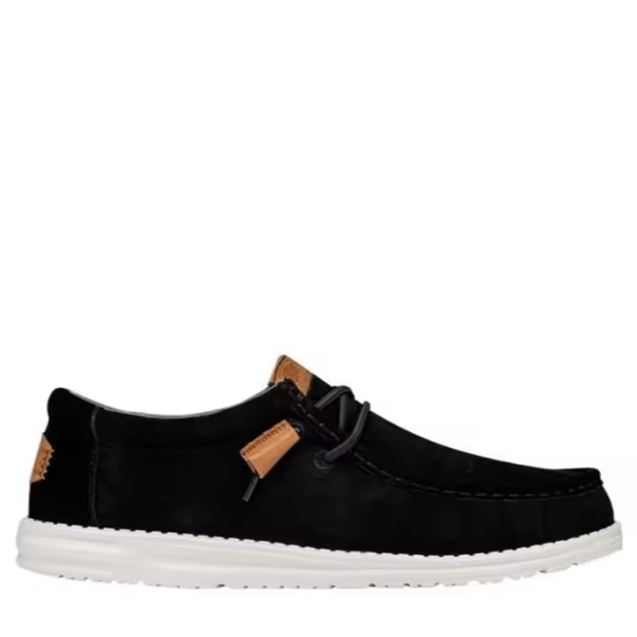 Zapatos Hombre Hey Dude WALLY CRAFT SUEDE con Cordones Elásticos - Serraje Negro - 1