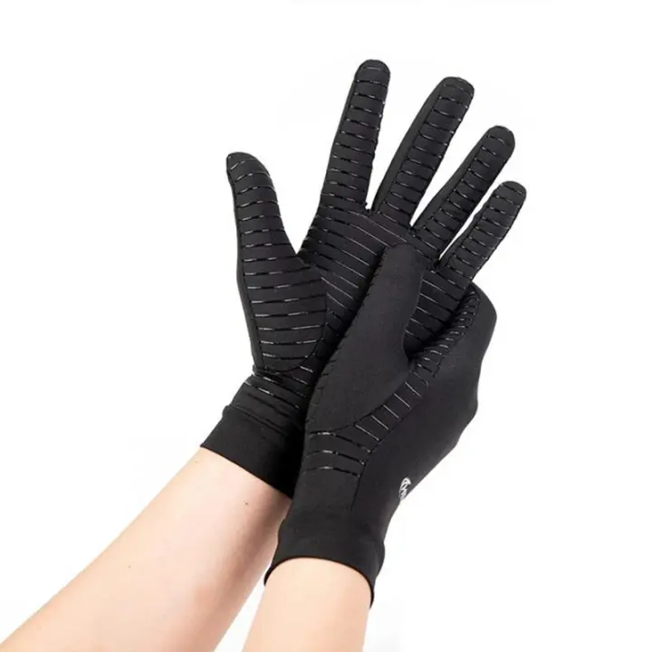 Guantes De Compresión De Cobre Para Artritis Negro Soporte De Muñeca No Eslipiente Para Hombres Y Mujeres Alivio Del Dolor De Articulaciones De Los Dedos - 1