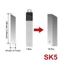 10 Piezas De Cuchillas De Repuesto Para Utility Knife 9/18/25mm Acero De Aleación De Carbono SK5 Caja Cortadora Abre-cartas - details 2