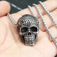 Collar De Esqueleto Punk Gótico Retro Para Hombres Acero Inoxidable Pendiente De Calavera Motociclista Joyería De Amuleto Regalo - details 5