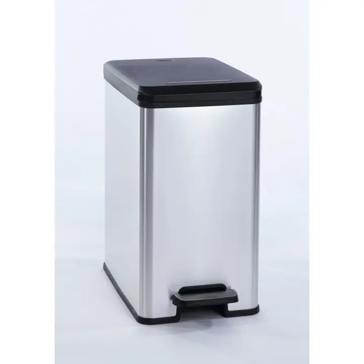 CURVER Cubo  basura  COCINA papelera IML Metalizado cierre pedal Slim 25 litros - 1