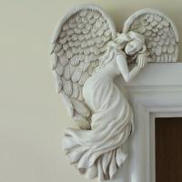 2PCS Escultura De Ángel En Resina Blanco Para Decoración De Hogar Y Regalos Arte De Puerta O Mesa Bellas Alas De Ángel - details 6