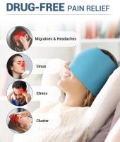 Gorro para aliviar el dolor de cabeza y la migraña, mascarilla para aliviar el dolor de cabeza, terapia de frío y calor, mascarilla para los ojos, masajeador de cabeza - details 4