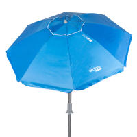 Aktive - Sombrilla playa antiviento 200 cm o 220 cm, Max Air, azul, forma octogonal, poliéster con protección UV50 y revestimiento plateado, 8 varillas fibra de vidrio, mástil inclinable Ø28/32 mm, incluye funda, ventilación superior y espiral instalación - details 1