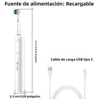 Cepillo De Dientes Eléctrico Recargable Con 6 Cabezas De Limpieza Y Estuche De Viaje Compatible Con Cabezas De Oral B Para Adultos Modos 3 - details 6