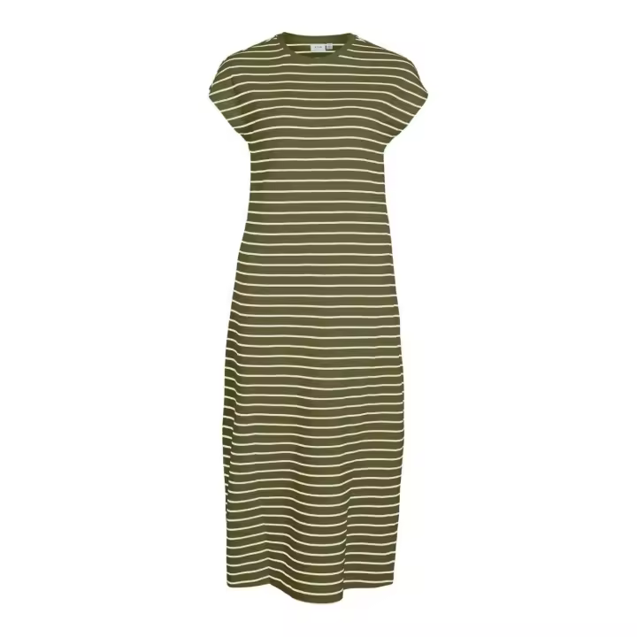 VISINNY O-NECK CAP SLEEVE MIDI DRESS  Capulet Oliv - 1