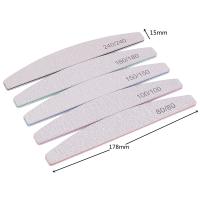 Set De 5/10 Pcs Archos De Uñas Profesionales Con Papel De Herramientas De Manicura 150/180 Y Forma De Media Luna Verde - details 1
