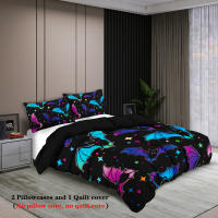Juego De Sábanas De Halloween Con Estampado De Gato Negro Calabaza Y Murciélago (1 Funda De Edredón + 2 Fundas De Cojín) 100% Poliéster 90gsm - details 10