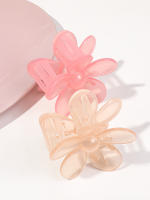 4Pcs Pinzas De Pelo En Forma De Flor Rosa Para Mujer Tenazas De Pelo Fuertes Para Cabello Grueso Y Rizado Estilo 90's - details 1