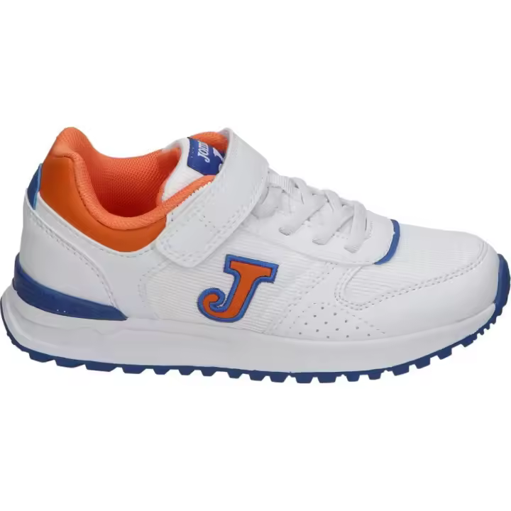 JOMA | Zapatillas Joma Tornado JR para Niño – Deportiva en Color Blanco con Detalles en Azul y Naranja – Sneakers con Cordones y Velcro – Máxima Sujeción – Cómoda y Versátiles – Modelo JTORNS2508V - 1