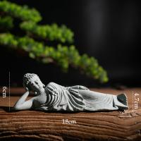 Estatua De Buda Reclinado Meditando Carving Feng Shui Coleccionable Figura Para Jardín Casa Bonsái Tanque De Peces Escritorio Decoración Artesanal De Piedra Tema Budismo - details 4