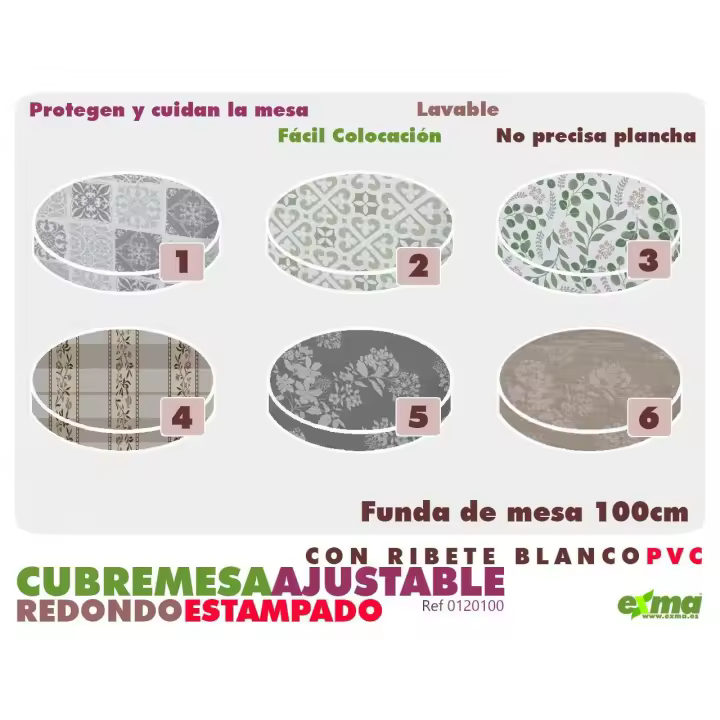 Mantel Cubremesa Ajustable Hule 100cm    mantel por metros; manteles; mantel barato; mantel jardín - 1