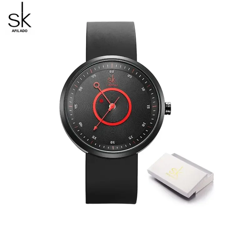 Reloj De Pulsera Para Mujer Shengke Azul Con Correa De Silicona Cómoda Diseño De Manecillas Y Agujas Quartzo Dial Grande De 41mm Relogio Feminino Resistente Al Choque Y Al Agua - 1