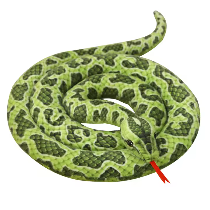 Juguete De Peluche Gran Serpiente Dorada 200cm Simulación De Python Largo Regalo Para Niños Decoración Del Hogar Material De Algodón Relleno De Poliéster - 1