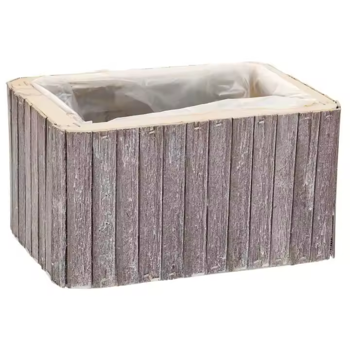Cesto Rectangular de madera gris 20.5x14.5x11 - 1