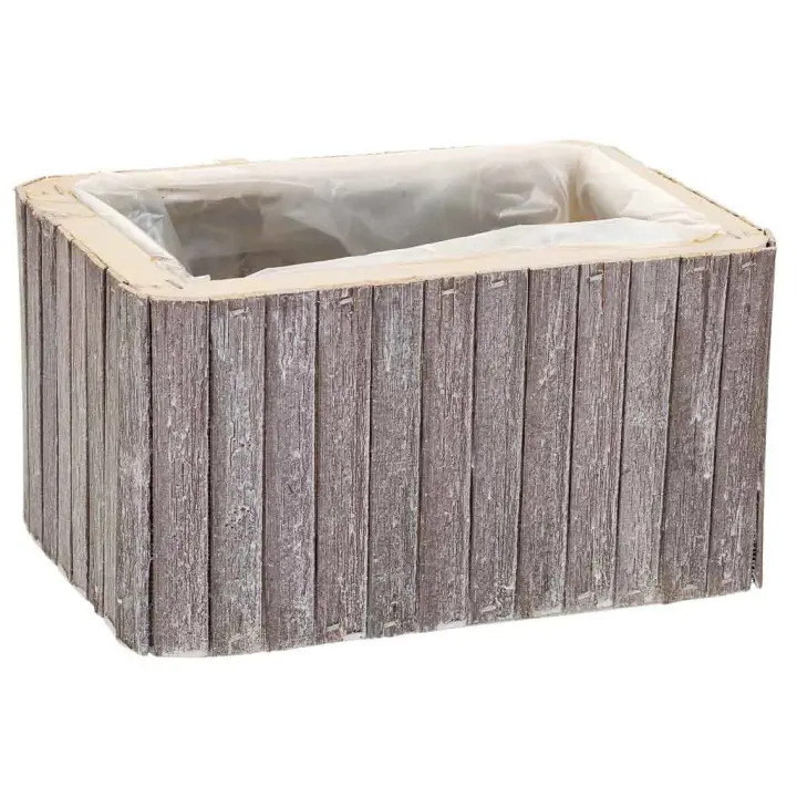 Cesto Rectangular de madera gris 20.5x14.5x11 - 1