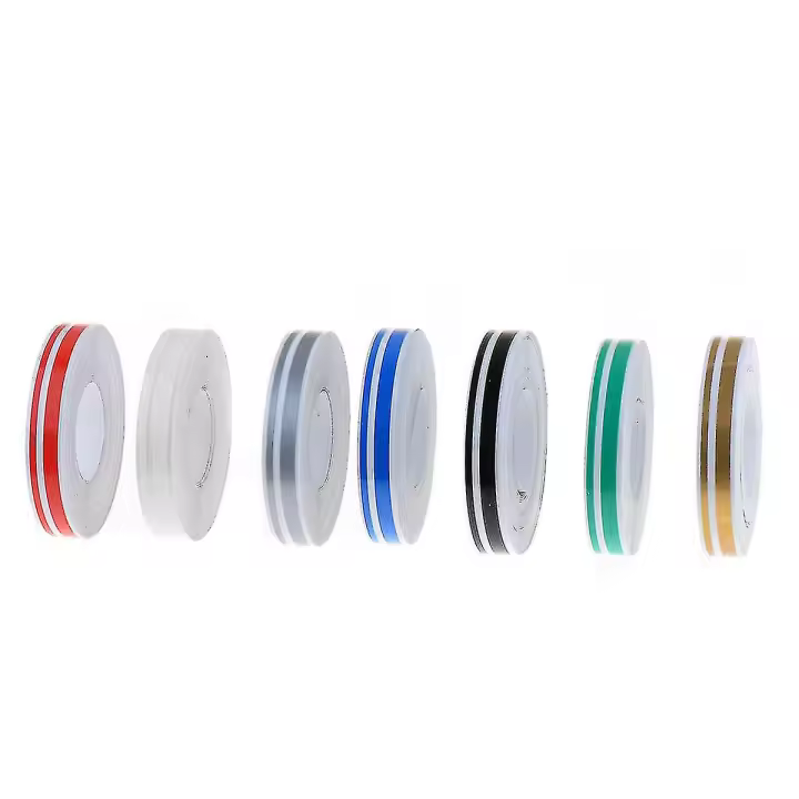 Juego de cintas de vinilo con calcomanías de rayas de 4 mm y 2 mm (980 cm) para vehículos, barcos y camiones de ajuste universal (blanco, negro, rojo, azul, amarillo, verde y plateado) - 1