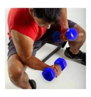 Coshano 2x Mancuernas Pesas de 3kg Suave Ejercicio Musculación Gimnasio Acero Cubierta Vinilo Azul - details 2
