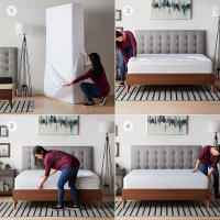 Funda de colchón impermeable completamente cerrada con cremallera, Sábana bajera a prueba de polvo para cama doble, Twin, Full, Queen, King, 6 lados - details 8