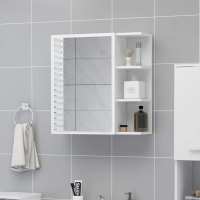 vidaXL Armario espejo baño contrachapada 62,5x20,5x64 cm en color Gris hormigón/Roble ahumado/Roble artisan y más | almacenamiento funcional diseño moderno para baño dormitorio sala - details 3
