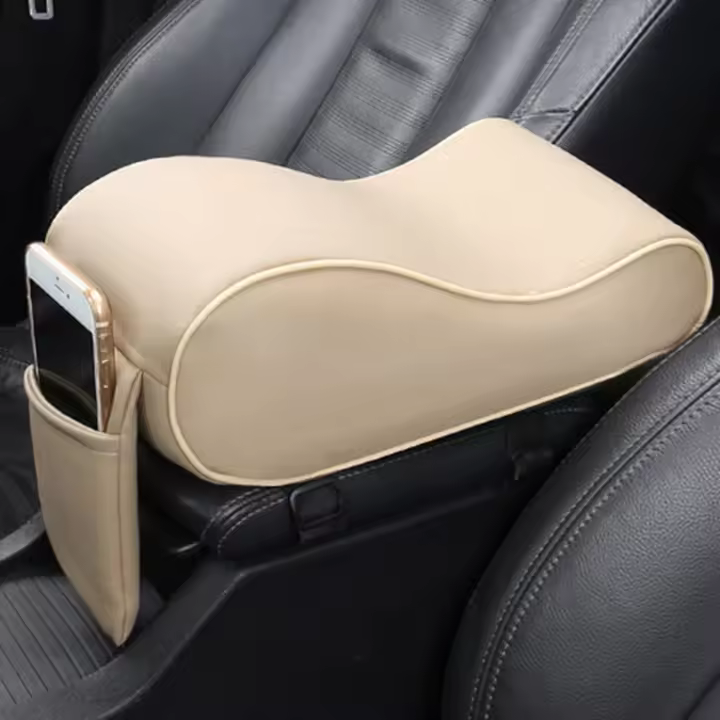Almohadilla De Reposabrazos De Coche De Cuero Con Almacenamiento Y Bolsillo Espuma De Memoria Gruesa Consola Central Protección - 1
