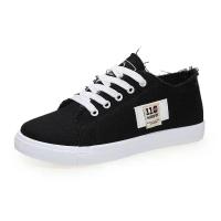 Zapatos Planos Blancos Casuales Para Mujer 2025 Primavera Nuevo Estilo Canvas Bajo-Troceado Deportivo Ligero Con Cordones - details 3