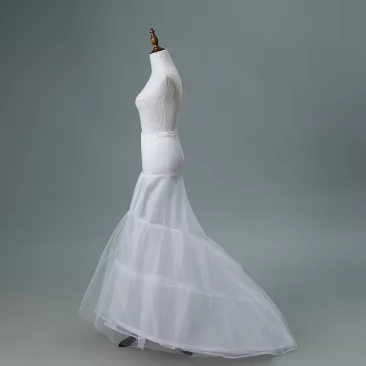 Falda De Novia Con 2 Aros Trailing Vestido De Novia Suelto Poliéster Talla Única Moda Boda Adulto Hot Sale - 1