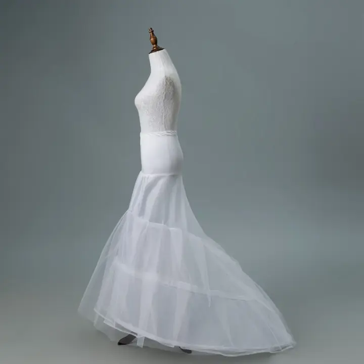 Falda De Novia Con 2 Aros Trailing Vestido De Novia Suelto Poliéster Talla Única Moda Boda Adulto Hot Sale - 1