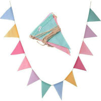 Bandera Multicolor De Feltro Para Boda Cumpleaños Fiesta De Baño De Novia 12 Banderas Guirnalda Decorativa DIY Material De Terciopelo - details 0