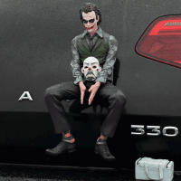 Figura De Acción 30cm Joker Postura Sentada PVC Adorno Exterior Para Coche Regalo De Juguetes Y Accesorios De Comedia Cloung - details 0