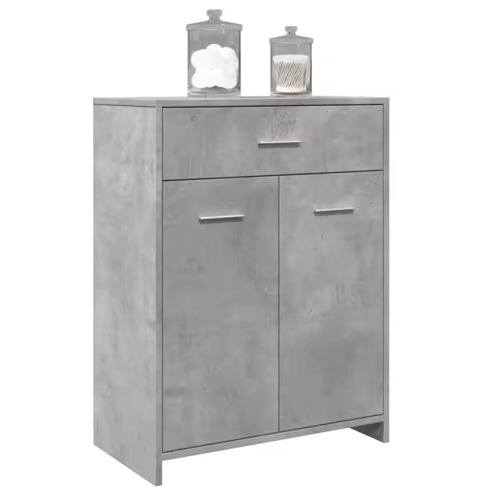 vidaXL Armario de baño madera contrachapada 60x33x80 cm en color Blanco/Madera antigua/Marrón roble y más | almacenamiento funcional diseño moderno para baño dormitorio sala - 1