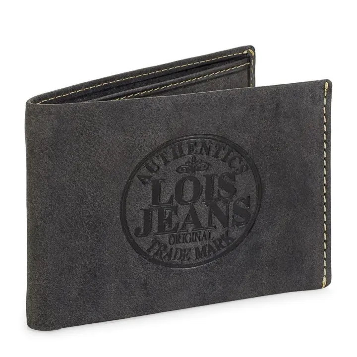 Cartera Billetero Lois Sevier Negro - Doble Compartimento para Billetes - 1