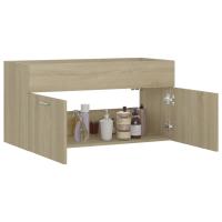 vidaXL Armario para lavabo contrachapada color roble 90x38,5x46 cm - details 3