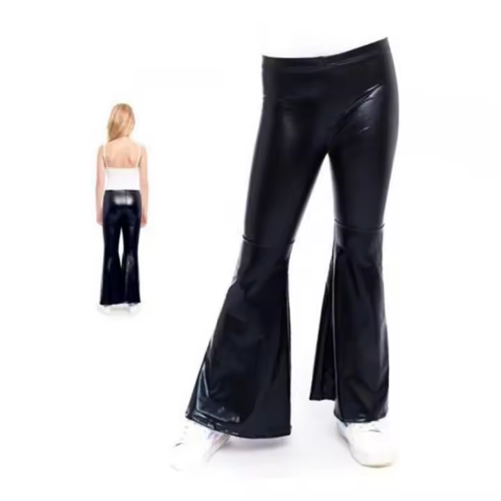 Partilandia Pantalones de Campana Metalizado color Negro para niños - 1