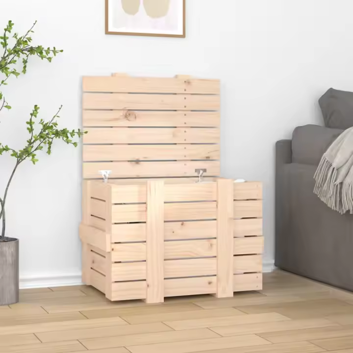 vidaXL Caja de almacenaje madera maciza de pino 58x40,5x42 cm - 1