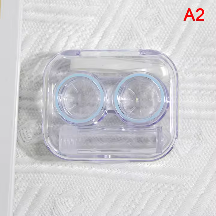 Nueva Estilo Caja De Lentes De Contácto Rosa Con Pinzas Y Set De Succión Plástico Portátil Para Mujer Viaje Moda 2022 - 1