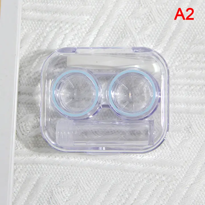 Nueva Estilo Caja De Lentes De Contácto Rosa Con Pinzas Y Set De Succión Plástico Portátil Para Mujer Viaje Moda 2022 - 1