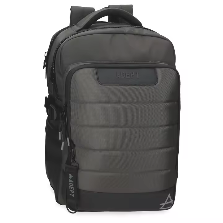 Mochila porta ordenador y tablet Adept Dmas dos compartimentos 40cm antracita - 1