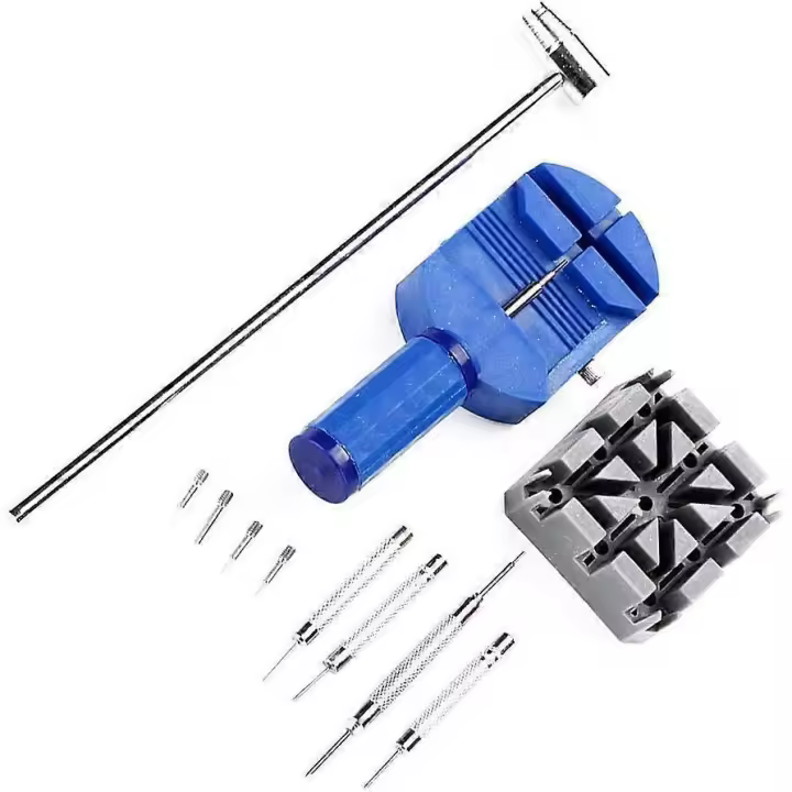 11pcs Watch Repair Tools Set Wristwatch Strap Remover Hammer 3 Pin Punch Spring Bar Repair Tool Kit - 1