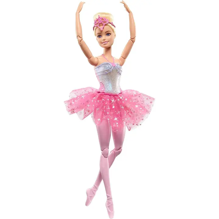 Barbie Dreamtopia Bailarina con Luces Muñeca Rubia articulada con tutú Rosa e iluminación mágica, Juguete +3 años - 1