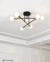 Modern LED Chandelier Ajustable De E27 Para Sala De Estar Dormitorio Café Comedor Iluminación Calor Y Frío Luz De Techo Metálica Para Espacios De 5-10 M2 - details 0